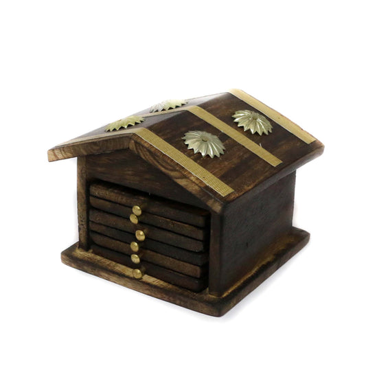 Handmade Hut-Shaped Coaster Set Wholesalebulkusa