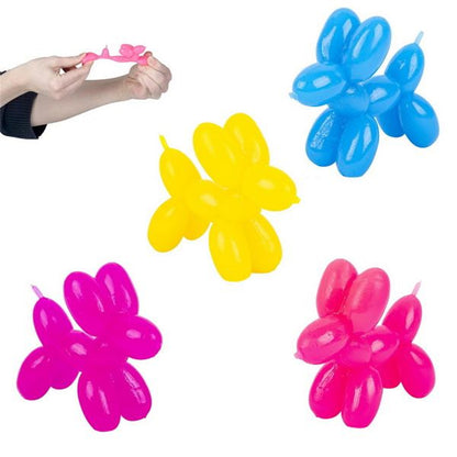 Stretchy Rubber Balloon Dog - 2.25" Colorful Stretchy Toy for Kids