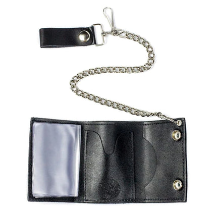 Trifold Leather Wallets with Chain Wholesale