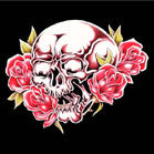 Skull and Roses Colored Wall Banner – 45x45 Inch Cloth Flag