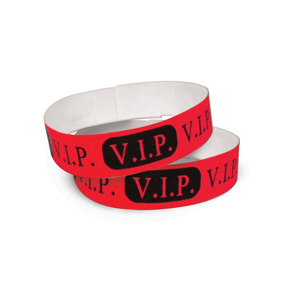 Tyvek Paper Wristbands 3/4" VIP Red (500 PACK)