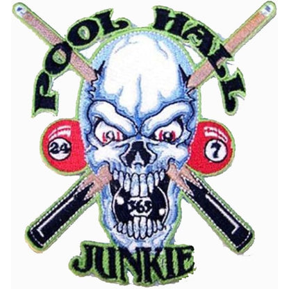 Poll Hall Junkie Skull 45 Inch Cloth Wall Banner – Perfect for Pool and Billiards Lovers