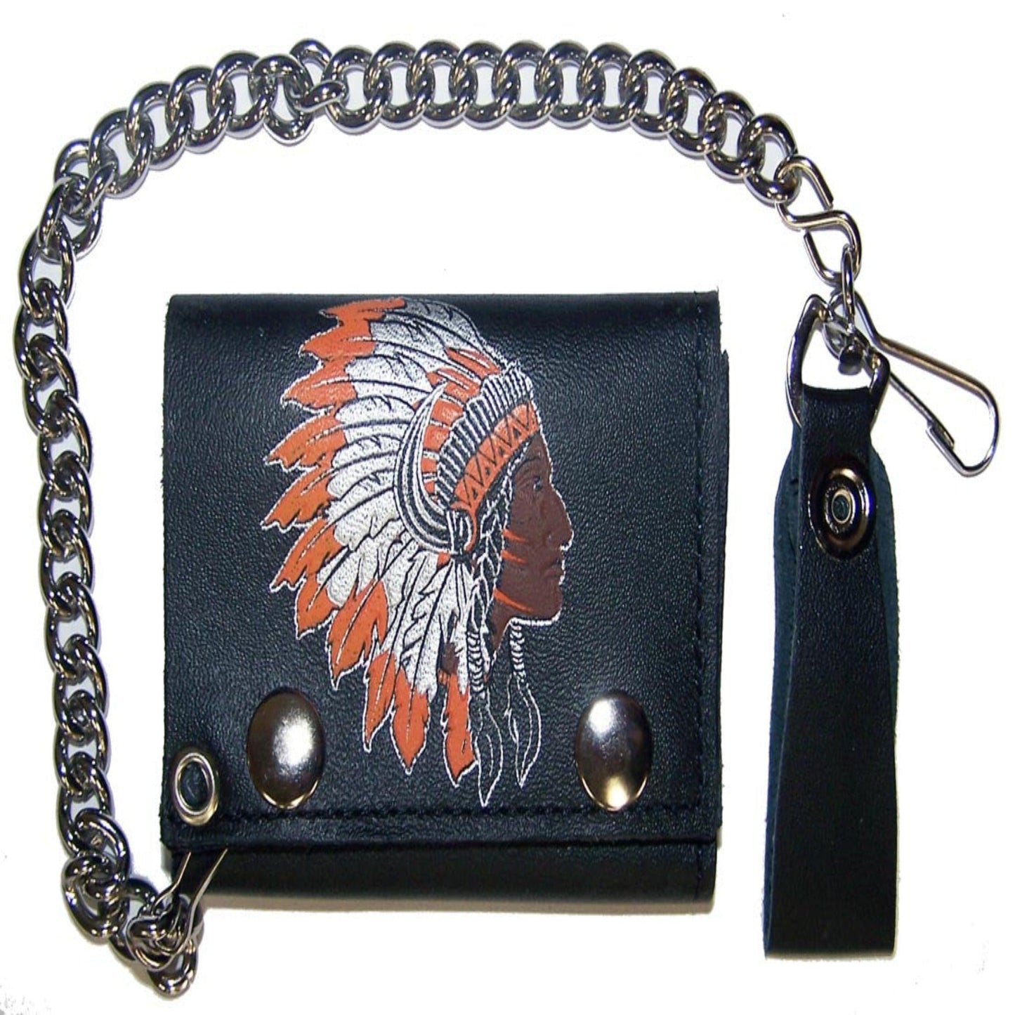 Indian Chief Trifold Leather Wallet Wholesale