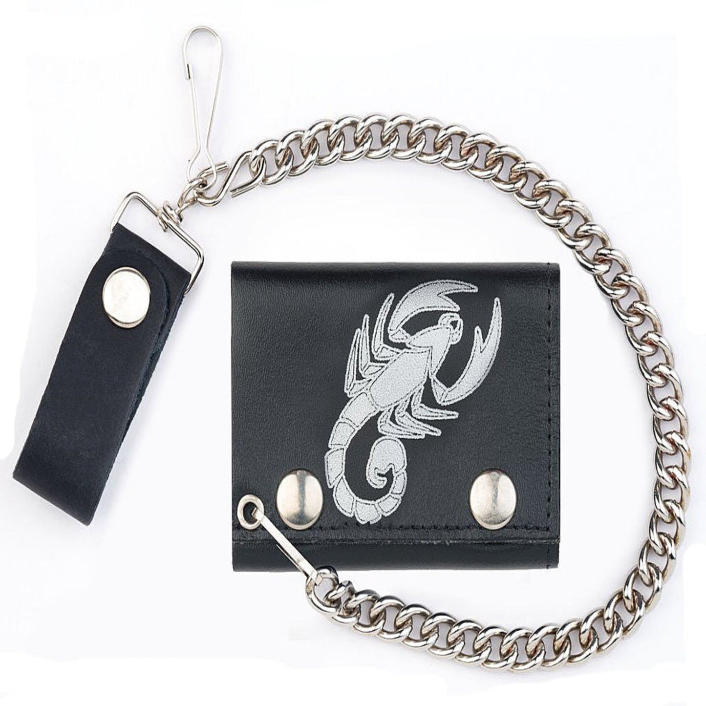 Scorpion Trifold Leather Wallets with Chain Wholesale