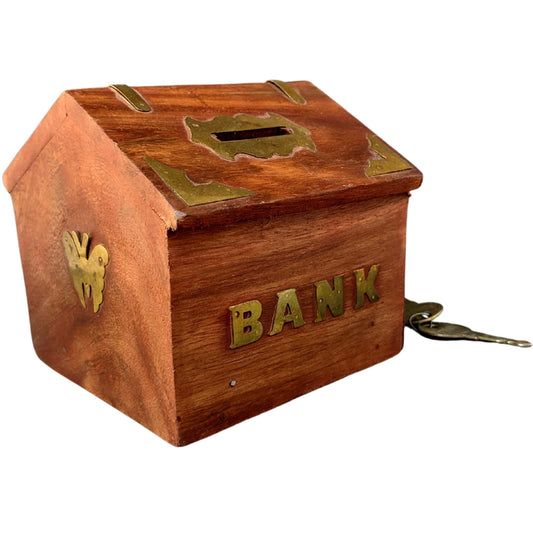 Handmade Wooden Hut-Shaped Piggy Bank WholesaleBulkUSA