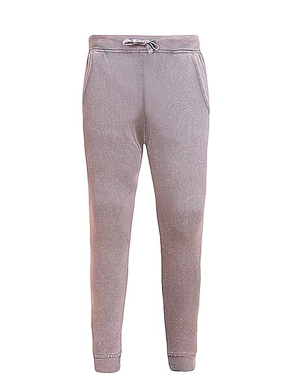 "Vintage Mineral Washed Jogger Pants – Soft Fleece with Ribbed Waistband & Pockets"