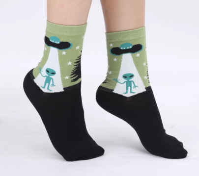 Alien Abduction Unisex Crew Socks - Wholesale - NoveltiesMart.com Wholesale