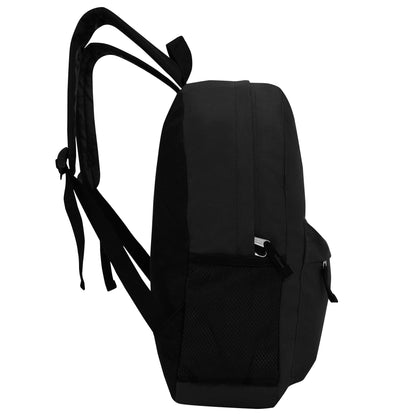 12 Black Wholesale Track Brand 17" Backpacks and 12 School Supply Kits of Your Choice