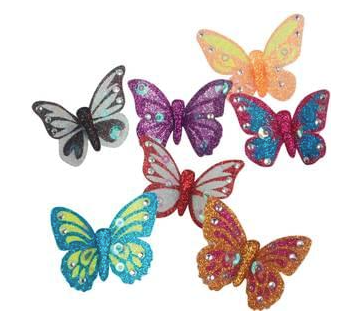 2 Inch Glitter Wing Butterfly Adjustable Rings - Wholesale - NoveltiesMart.com Wholesale