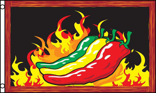 Red Hot Chilies 3 x 5 Flag – 3 Feet by 5 Feet, Vibrant Chili Design Flag