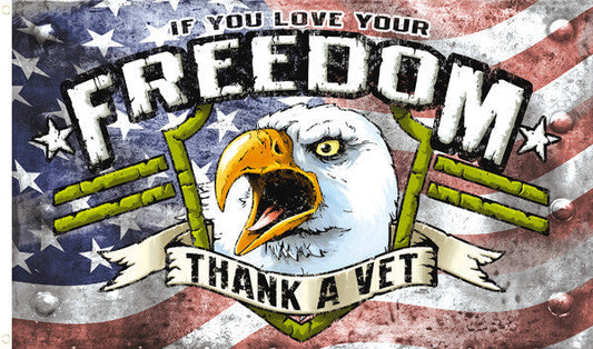 Freedom Thank a Vet Deluxe Flag - 3 x 5