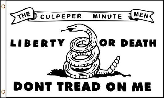 Culpeper Minutemen Don't Tread on Me White 3' x 5' Flag – Historical Patriot Flag