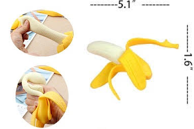 Realistic Squeeze Stretchy Banana in Peel - 5.1 Inches Long - NoveltiesMart.com Wholesale