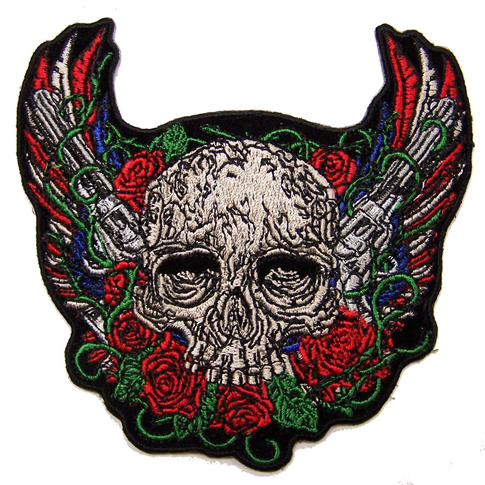 Inhouse Skull Guns Roses Embroidered Patch 4" Wholesale