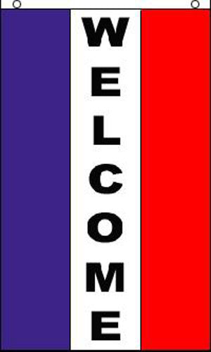 Vertical Welcome 3 x 5 Flag – 3 Feet by 5 Feet, High Quality Outdoor Flag