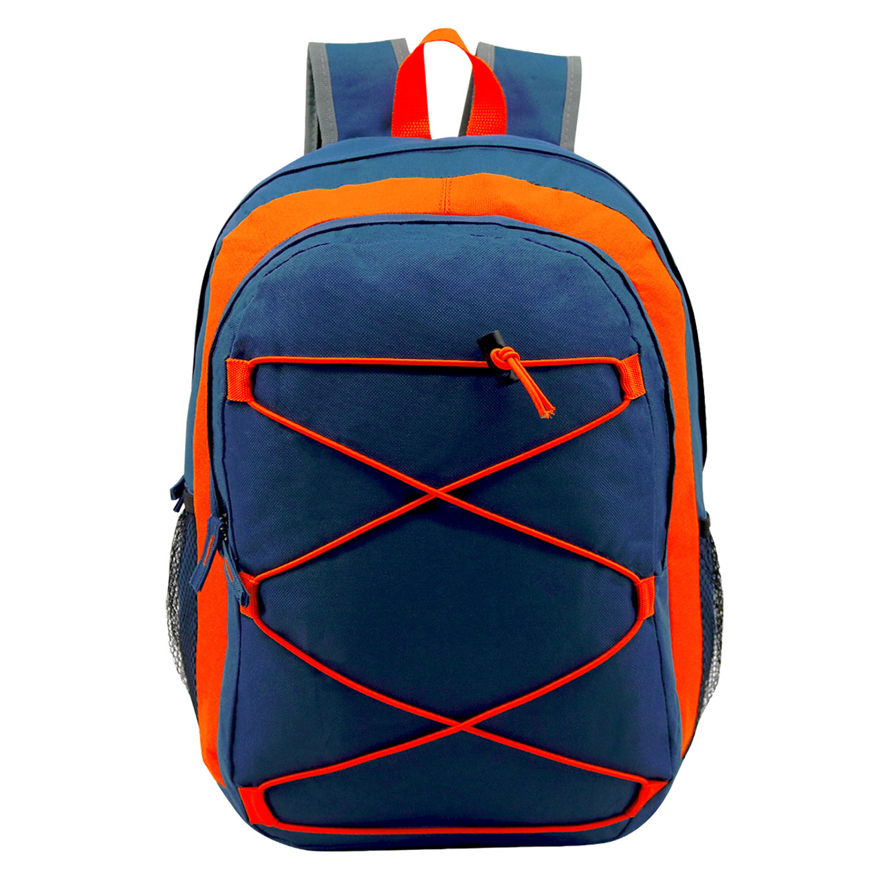 17" Bungee Wholesale Premium Design Backpacks in 4 Assorted Colors - Wholesale Bookbags Case of 24