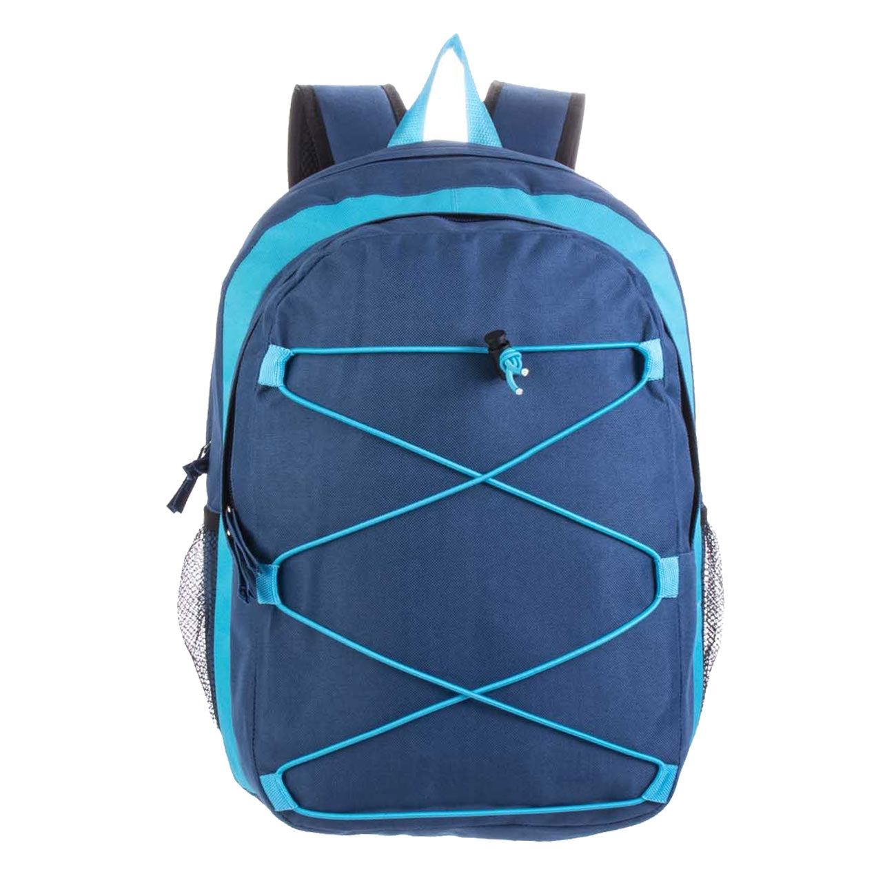 17" Bungee Wholesale Premium Design Backpacks in 4 Assorted Colors - Wholesale Bookbags Case of 24