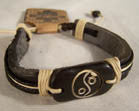 Wholesale Carved Bone Leather Bracelet