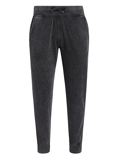 "Vintage Mineral Washed Jogger Pants – Soft Fleece with Ribbed Waistband & Pockets"